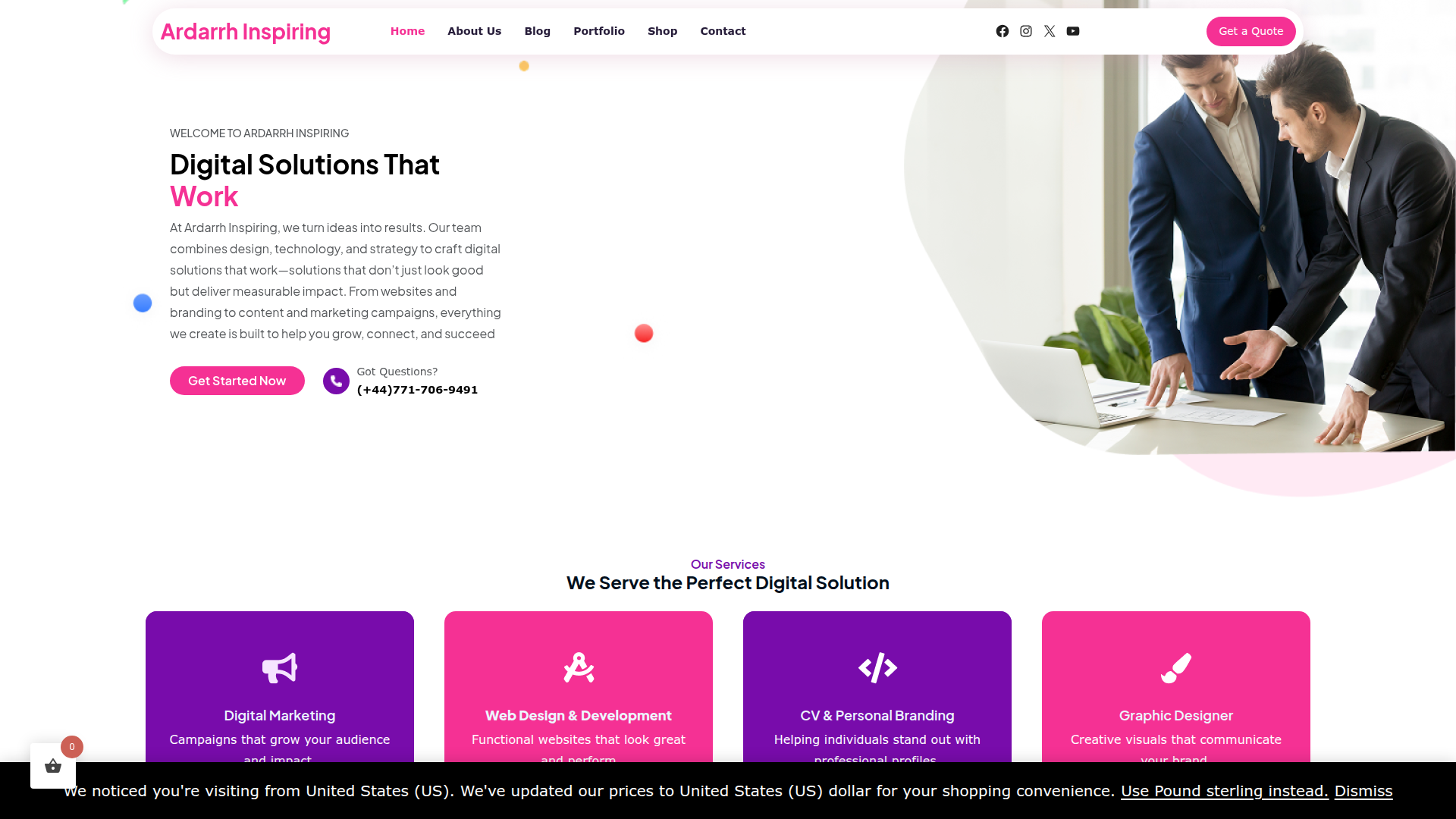 Ardarrh Inspiring website screenshot